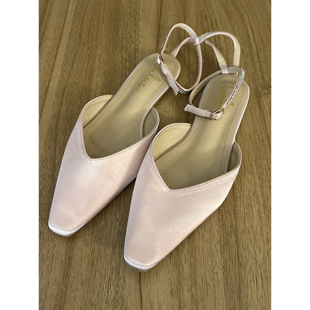 Lulus Pointed‎ Closed-toe Sandals Jeweled Ankle Straps Lt Pink Women's 8.5
